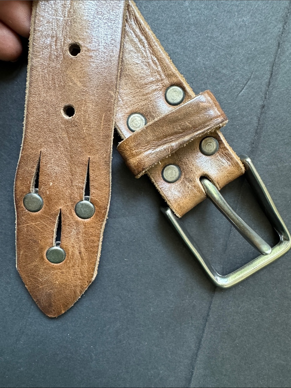 Brave 1992 Brown Leather Studded Belt - Picture 7 of 16